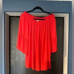NWT Violet and Claire Red Top with Bell Sleeves Wash in cold water, gentle cycle